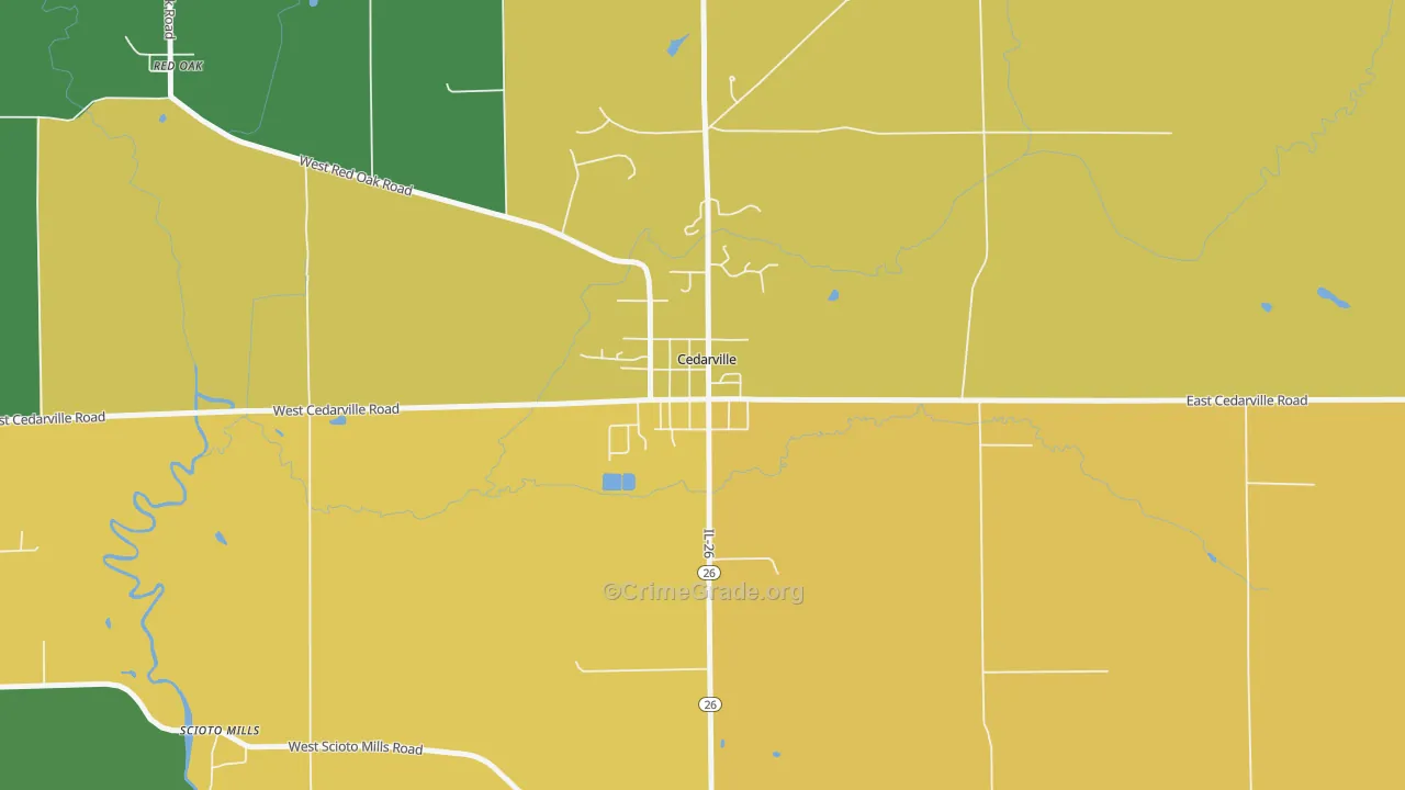 Cedarville, IL Map of Vandalism Rates