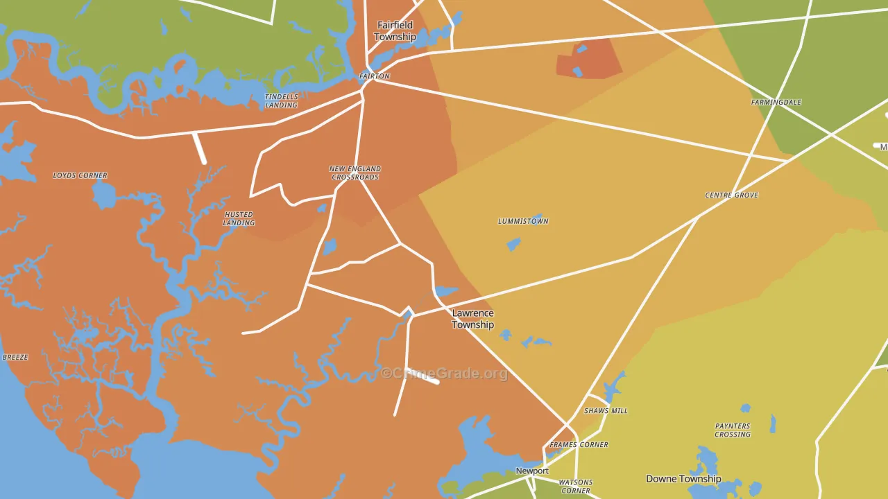Cedarville, NJ Map of Vandalism Rates