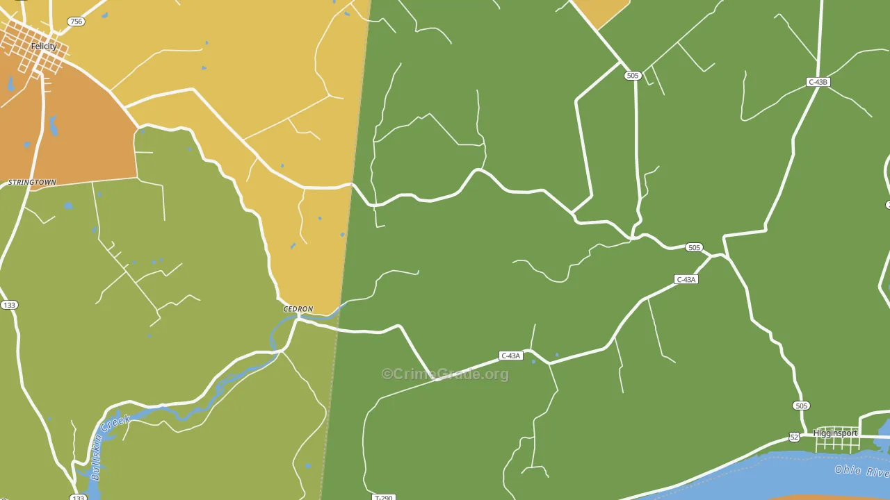 Cedron, OH Map of Vandalism Rates