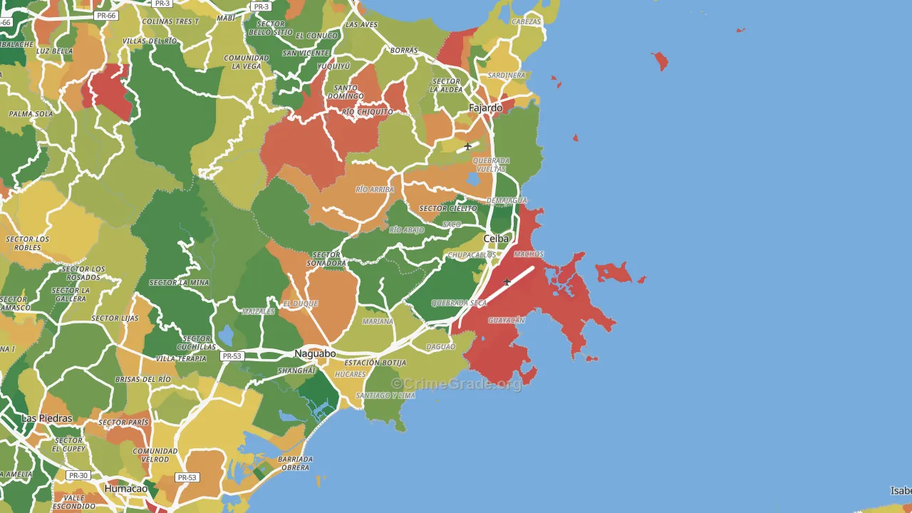 Ceiba, PR Map of Vandalism Rates