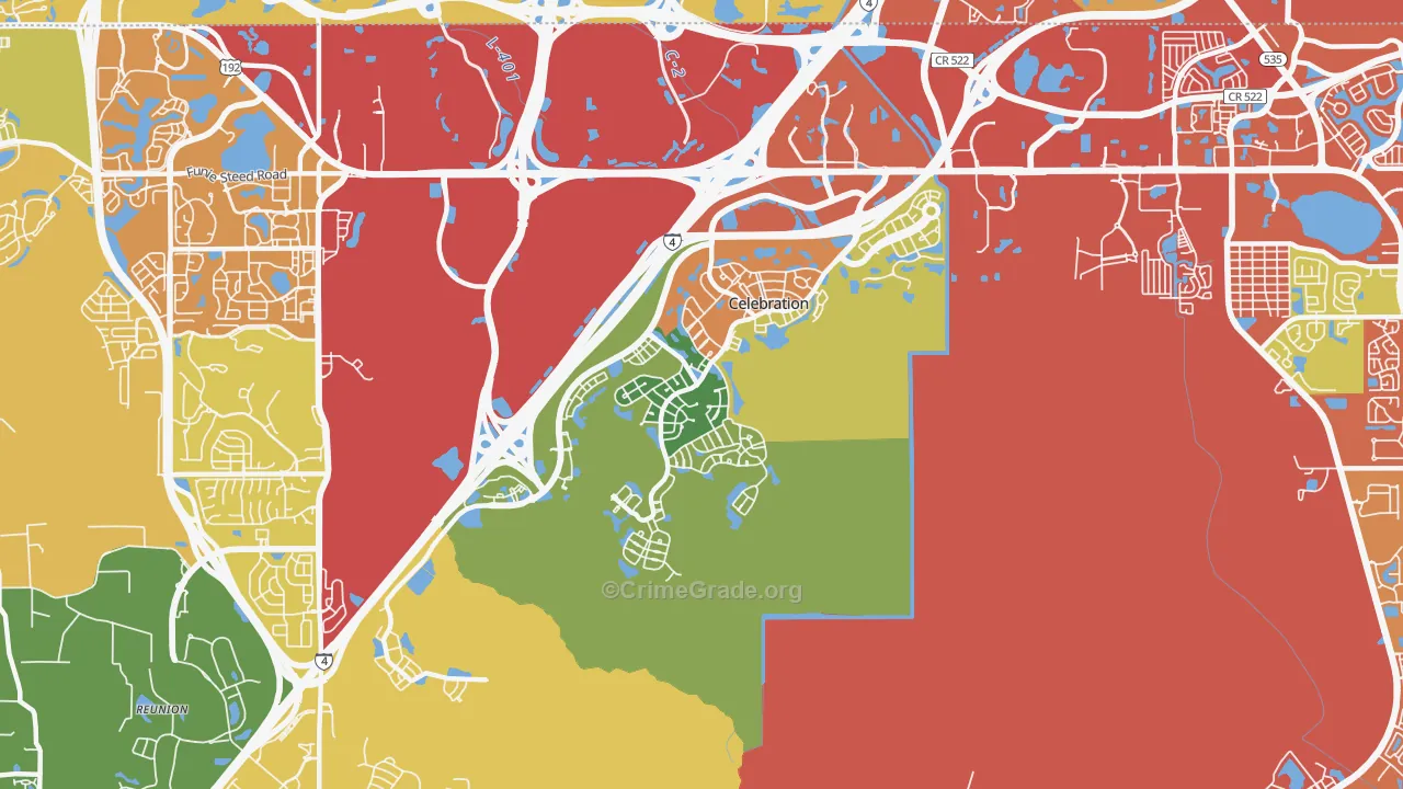 Celebration, FL Map of Vandalism Rates