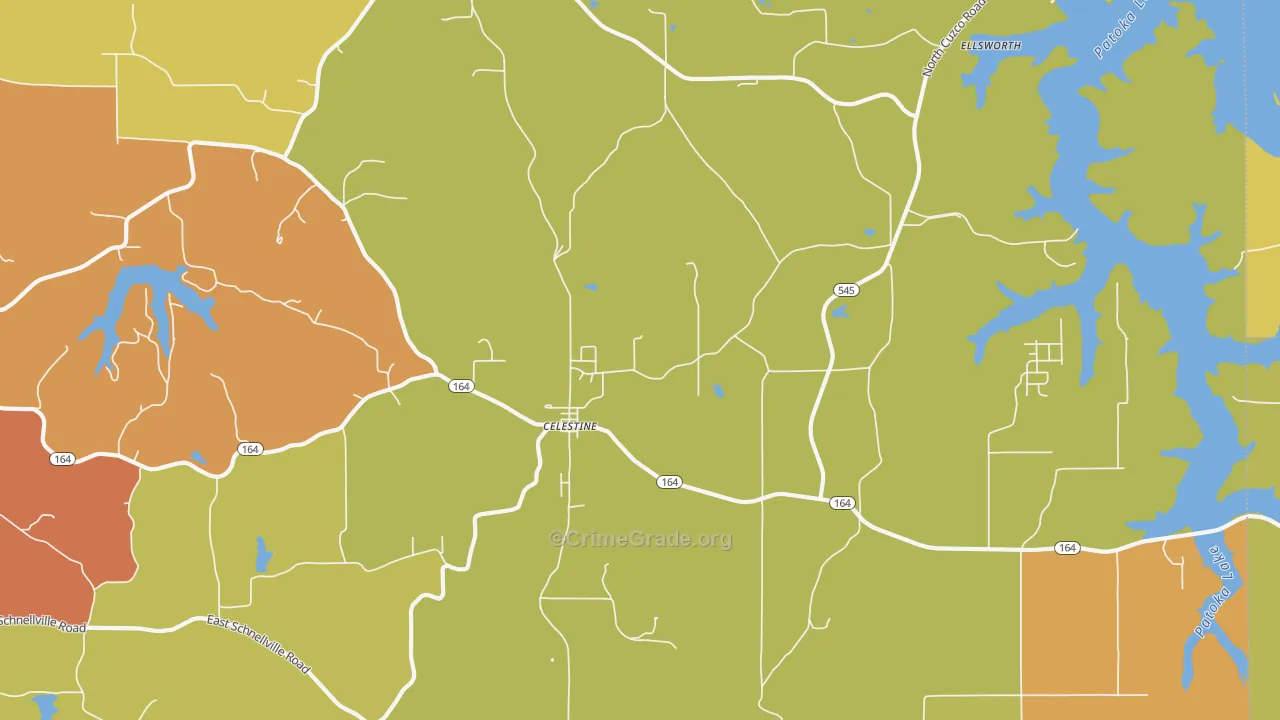 Celestine, IN Map of Vandalism Rates