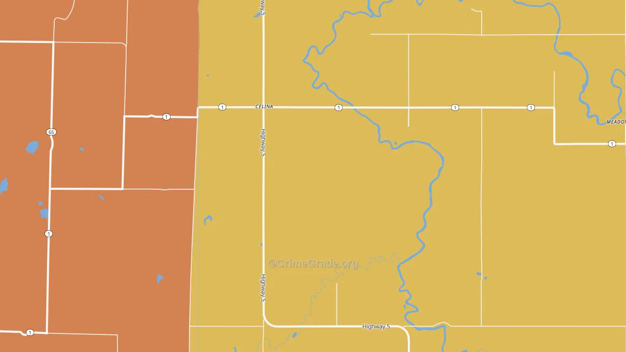 Celina, MN Map of Vandalism Rates