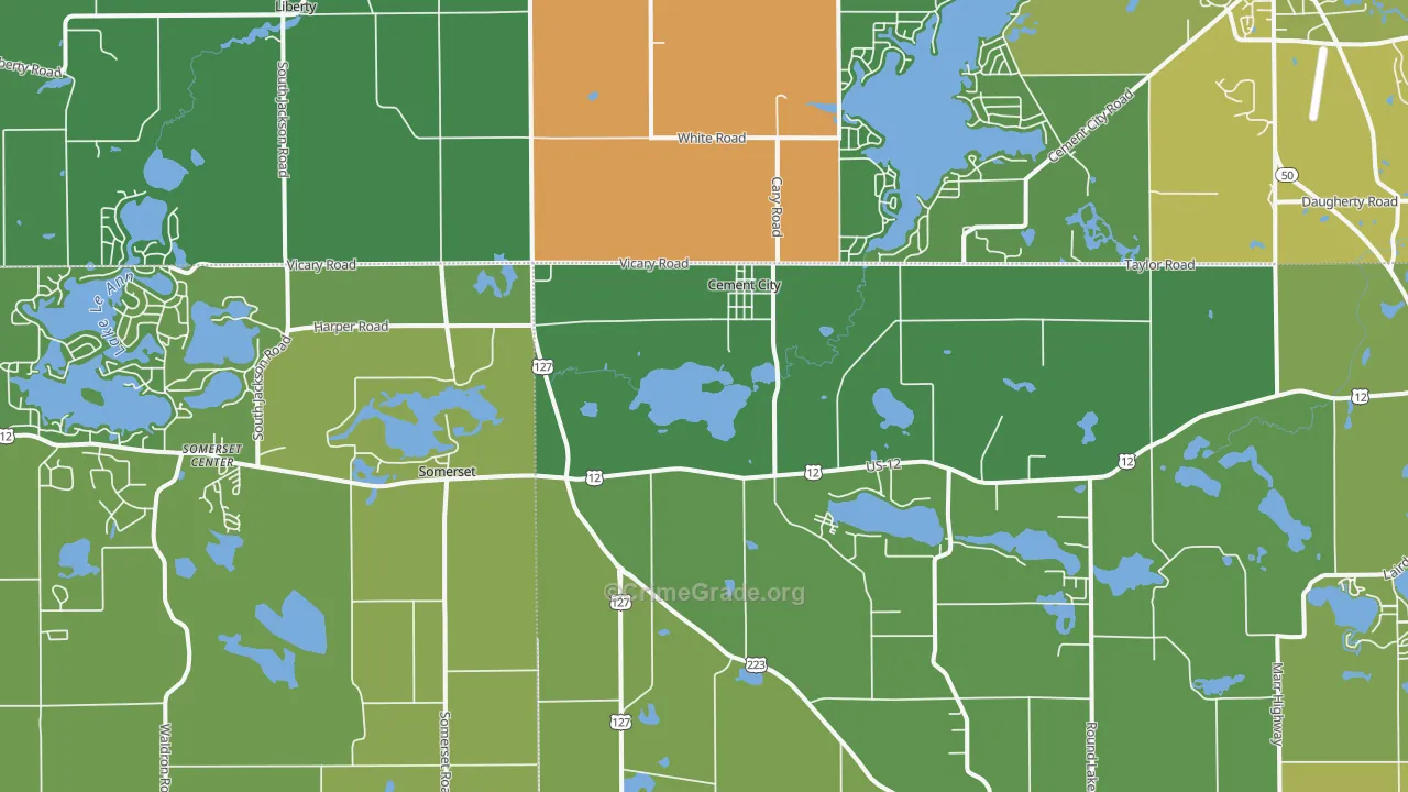Cement City, MI Map of Vandalism Rates