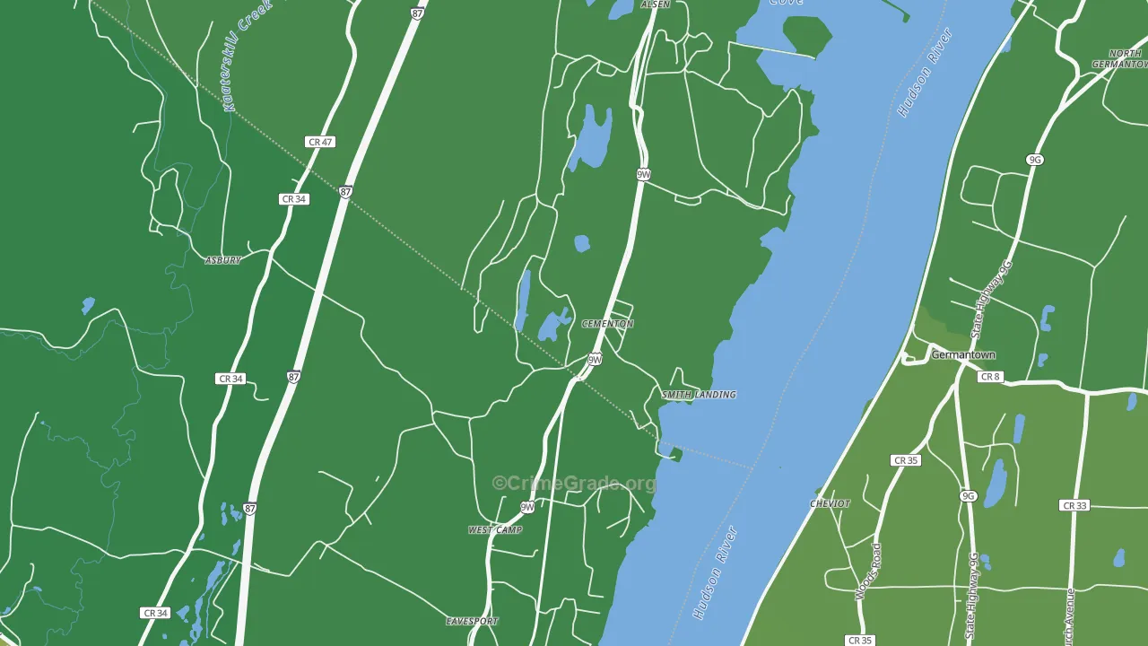 Cementon, NY Map of Vandalism Rates