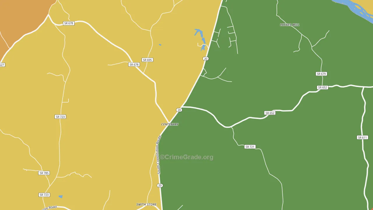 Centenary, VA Map of Vandalism Rates