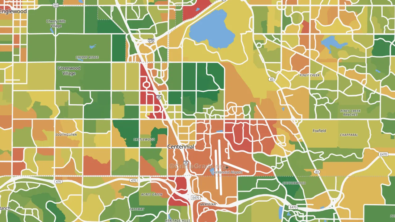 Centennial, CO Map of Vandalism Rates