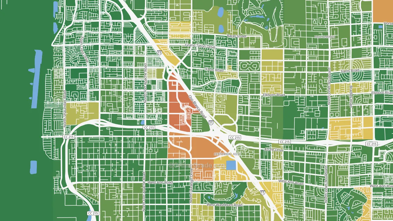 Centennial Hills, Las Vegas, NV Map of Vandalism Rates