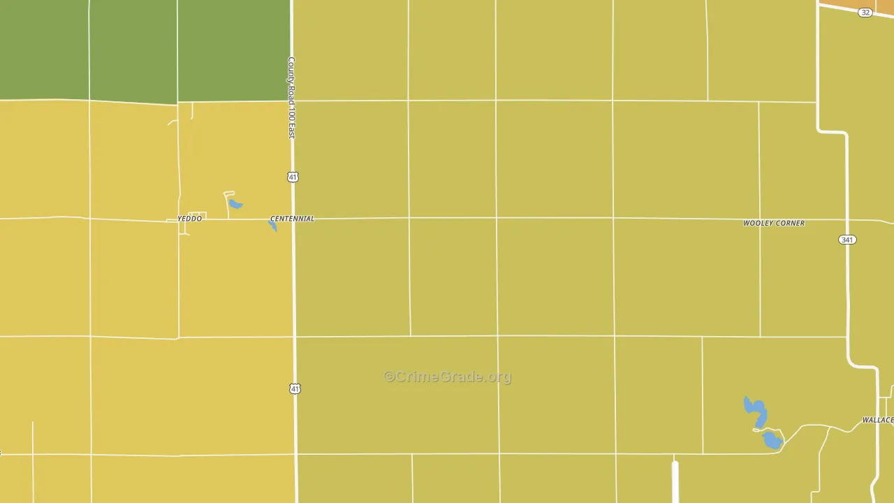 Centennial, IN Map of Vandalism Rates