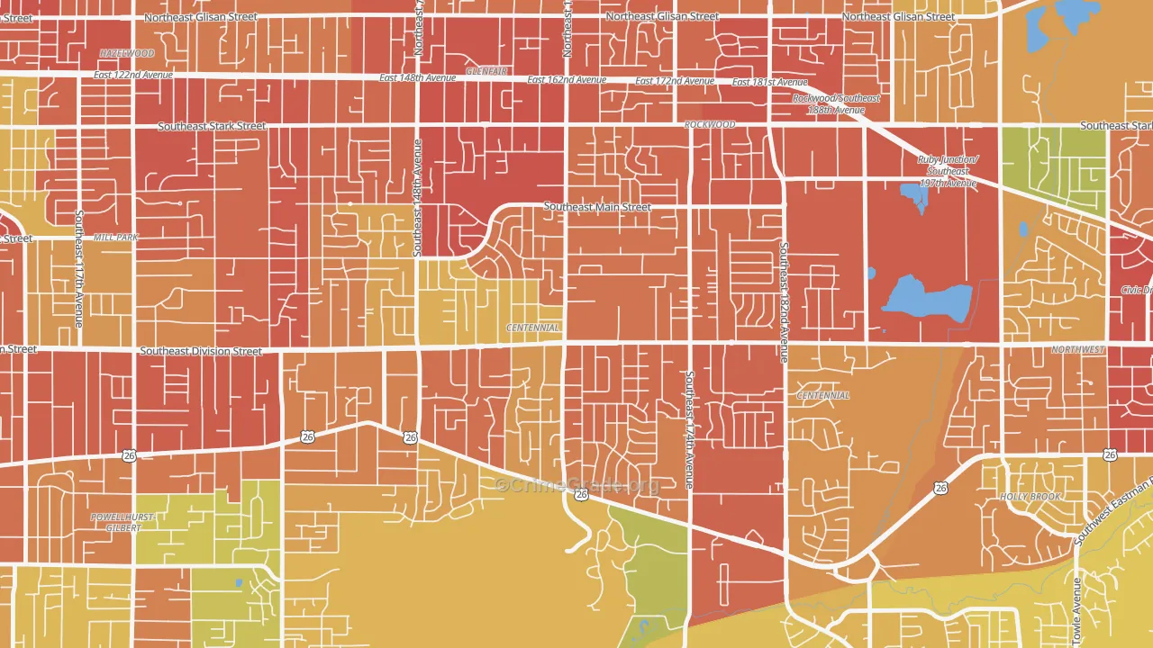 Centennial, Portland, OR Map of Vandalism Rates