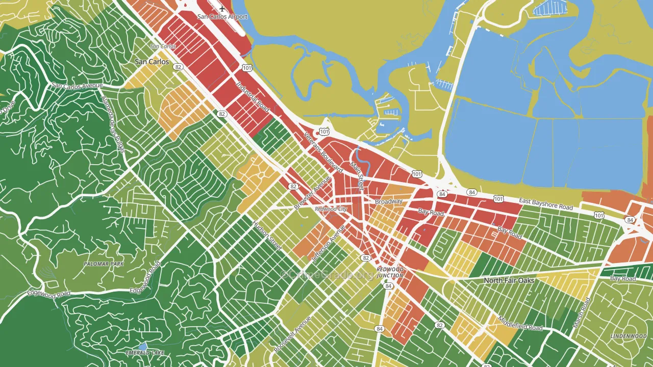Centennial, Redwood City, CA Map of Vandalism Rates
