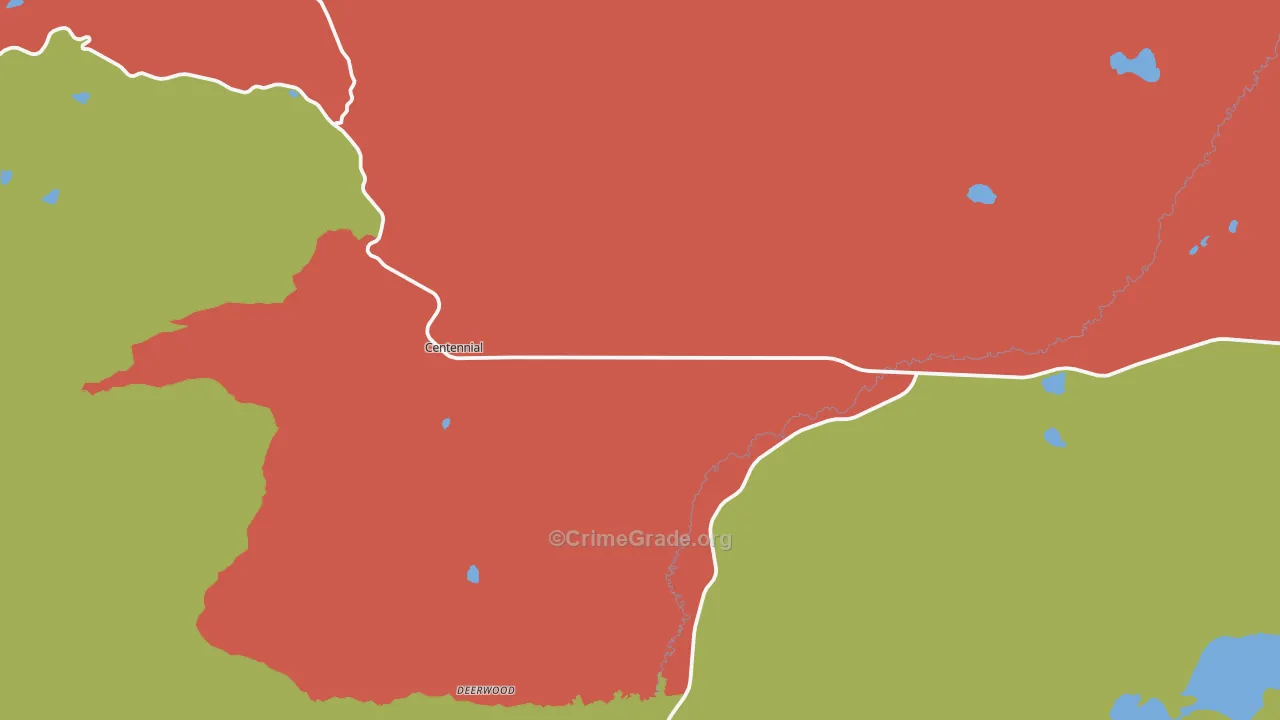 Centennial, WY Map of Vandalism Rates