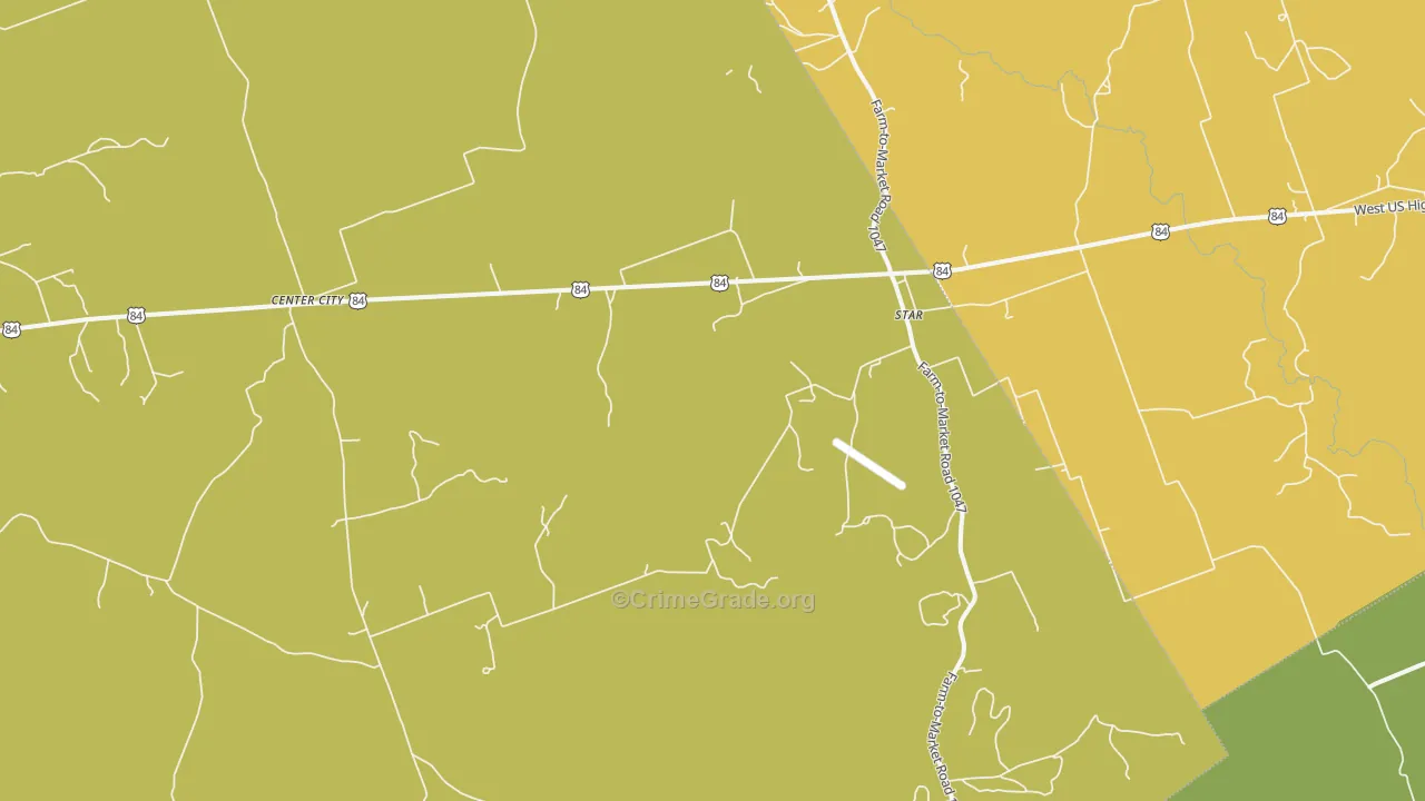 Center City, TX Map of Vandalism Rates