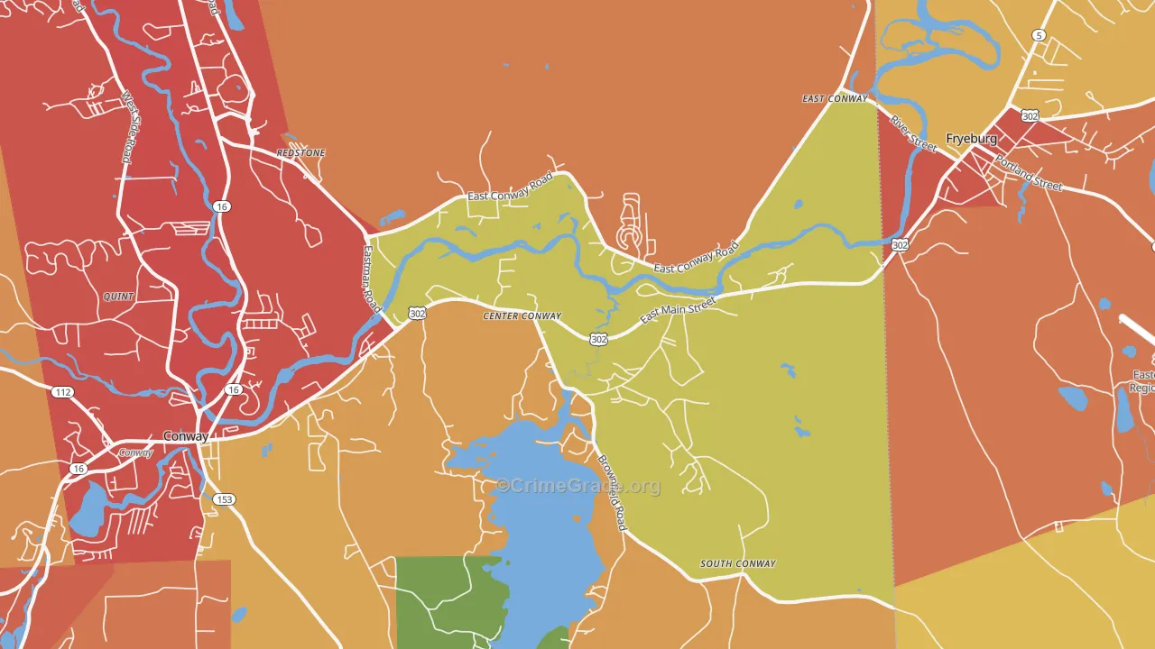 Center Conway, NH Map of Vandalism Rates