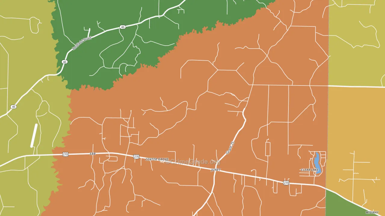 Center Grove, AR Map of Vandalism Rates