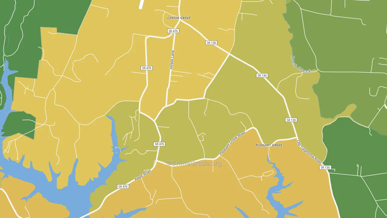 Center Grove, TN Map of Vandalism Rates