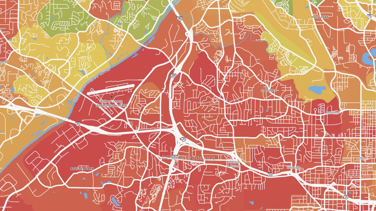 Center Hill, Atlanta, GA Map of Vandalism Rates
