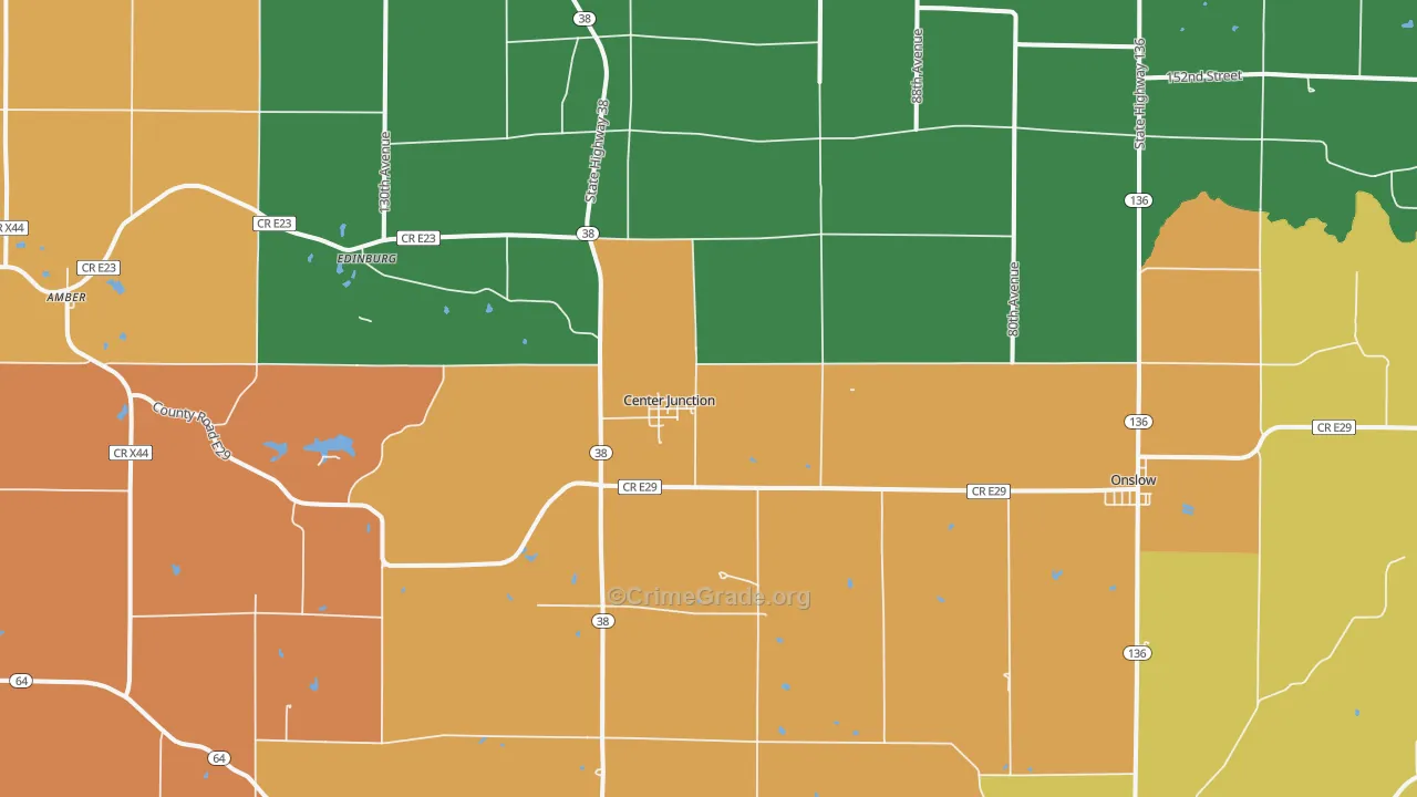 Center Junction, IA Map of Vandalism Rates