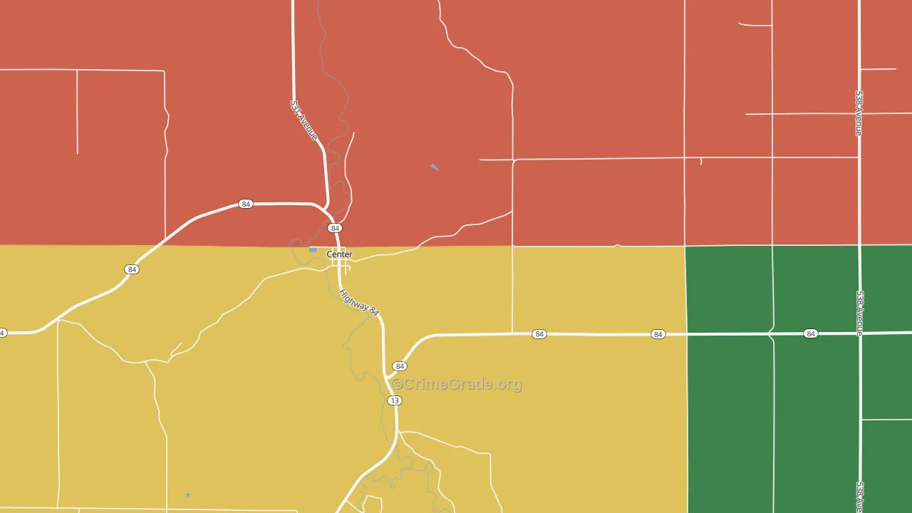 Center, NE Map of Vandalism Rates