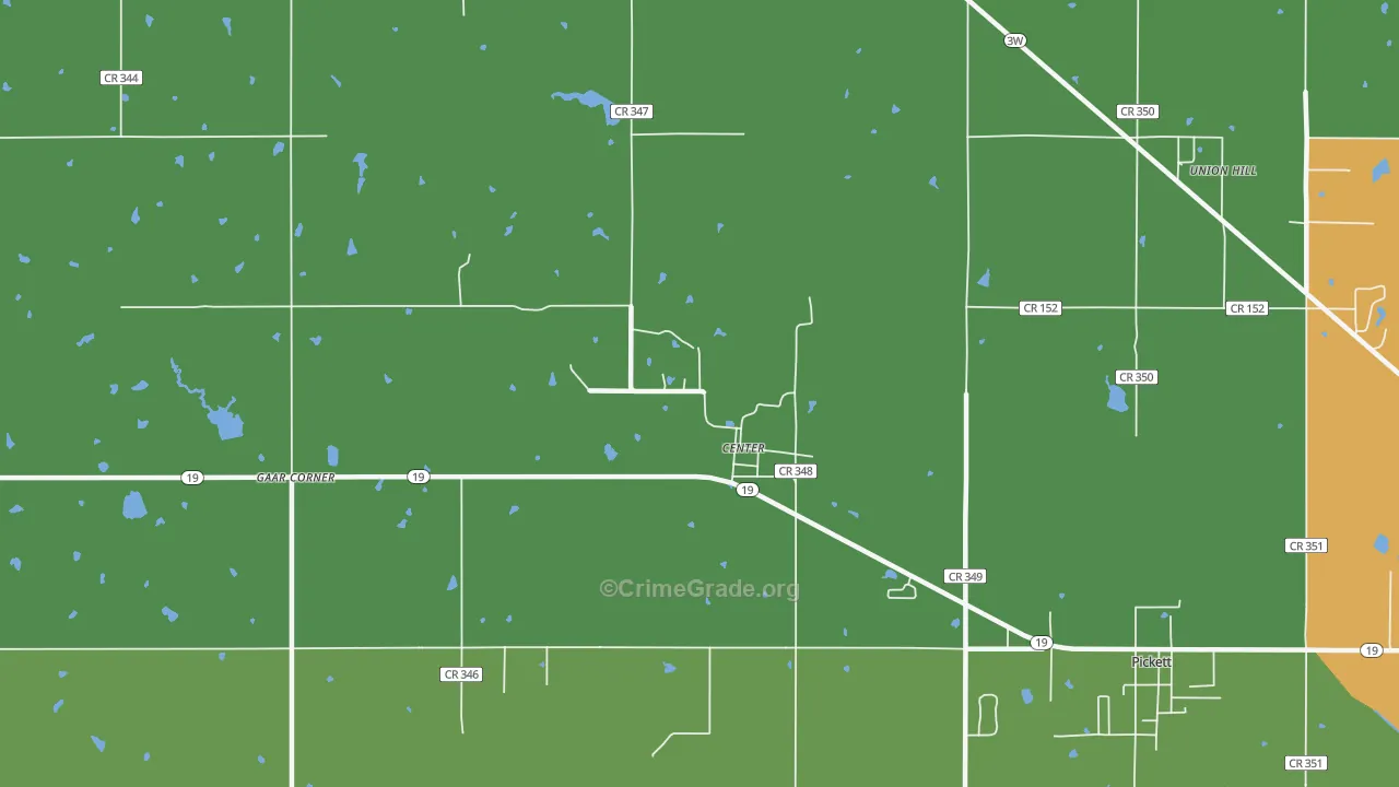 Center, OK Map of Vandalism Rates