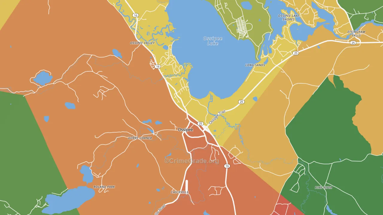 Center Ossipee, NH Map of Vandalism Rates