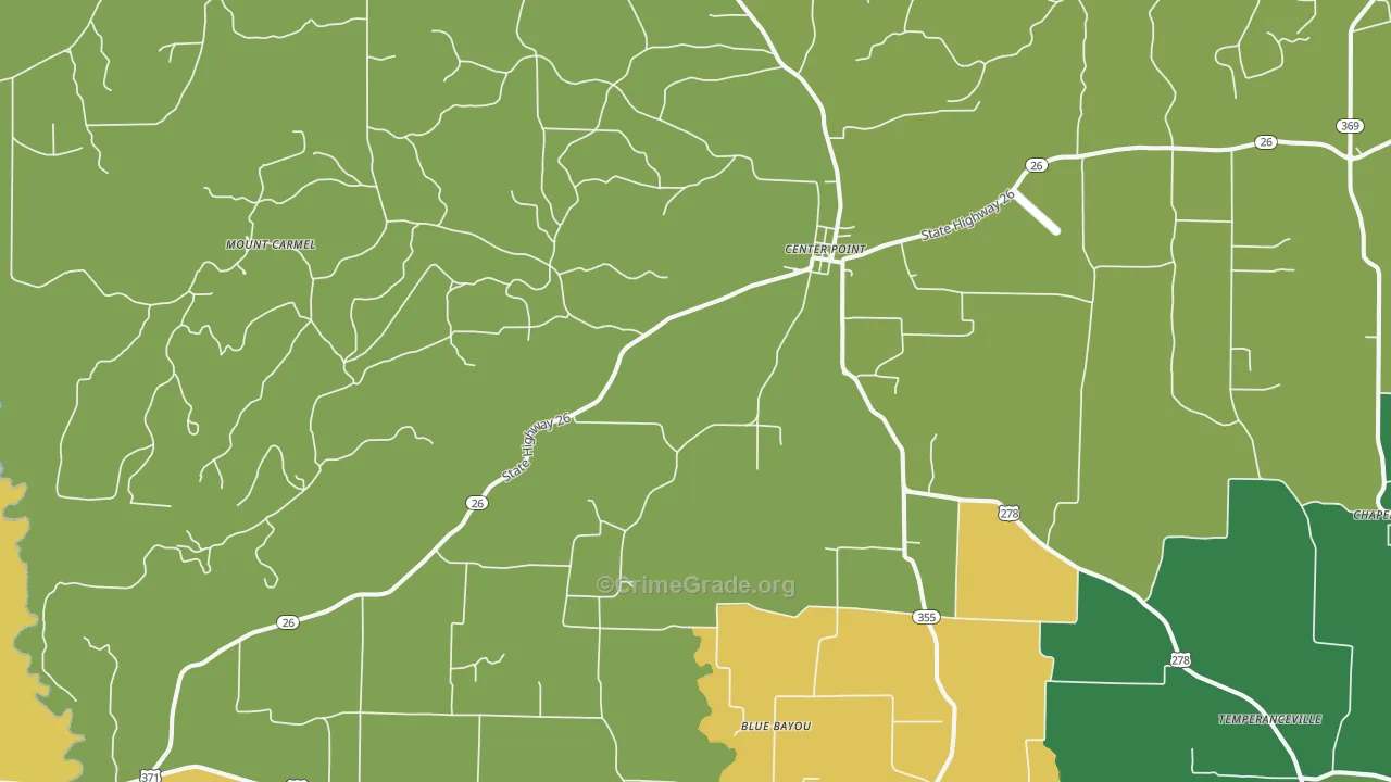 Center Point, AR Map of Vandalism Rates