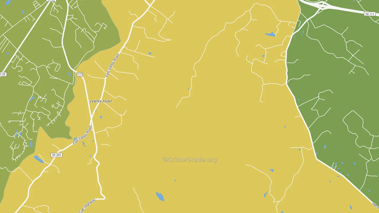 Center Point, TN Map of Vandalism Rates