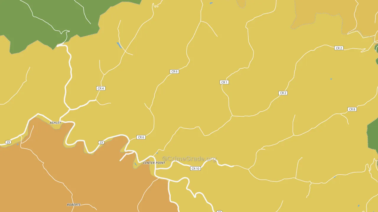 Center Point, WV Map of Vandalism Rates