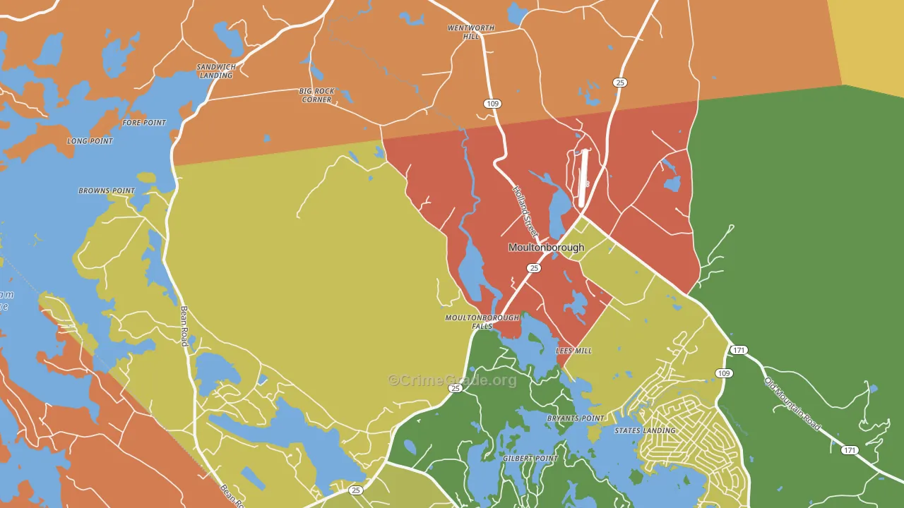 Center Sandwich, NH Map of Vandalism Rates