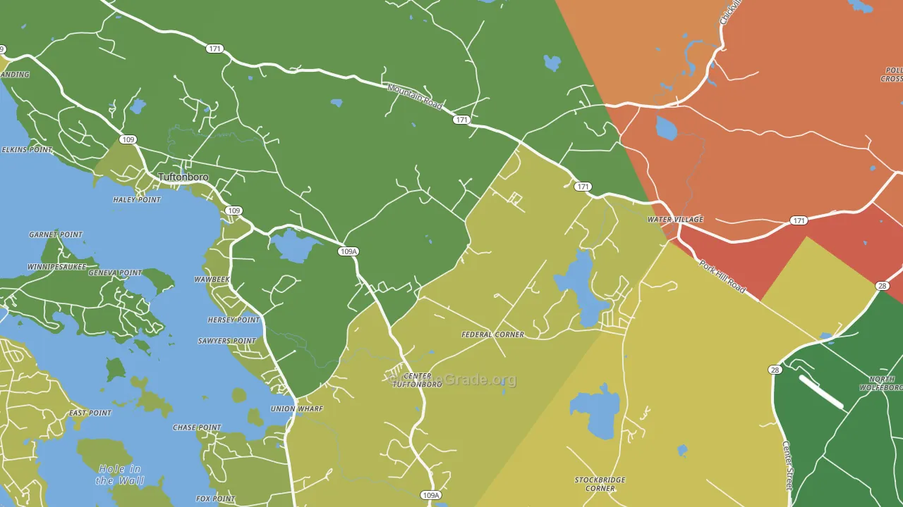 Center Tuftonboro, NH Map of Vandalism Rates