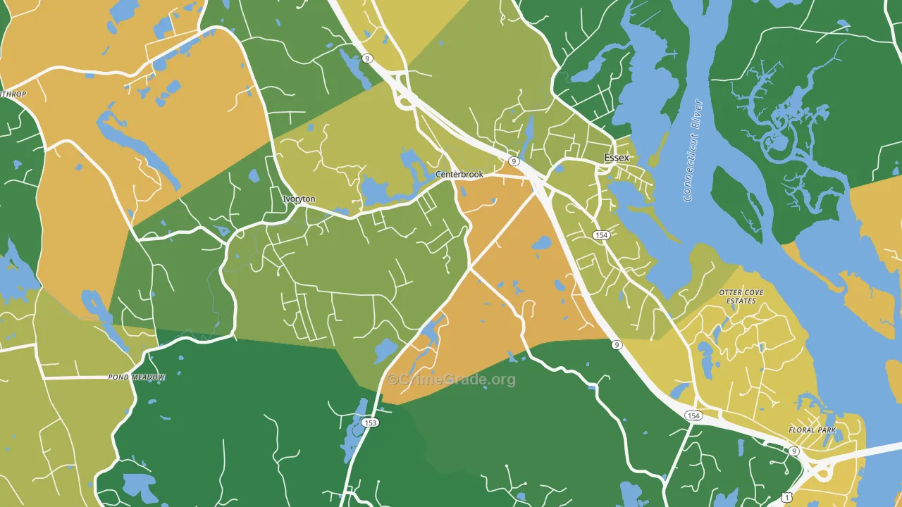 Centerbrook, CT Map of Vandalism Rates