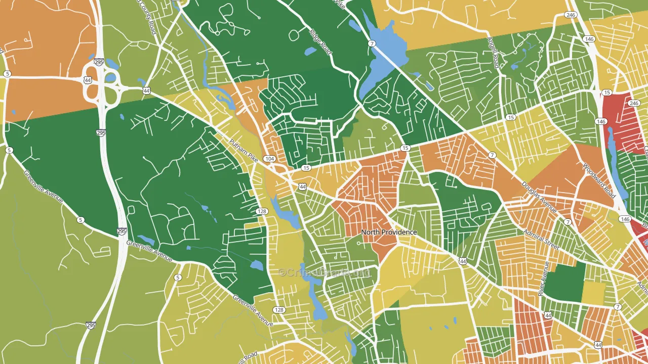 Centerdale, Providence, RI Map of Vandalism Rates