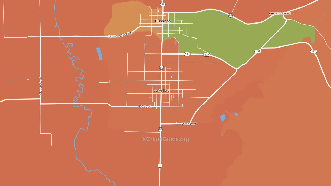 Centerfield, UT Map of Vandalism Rates