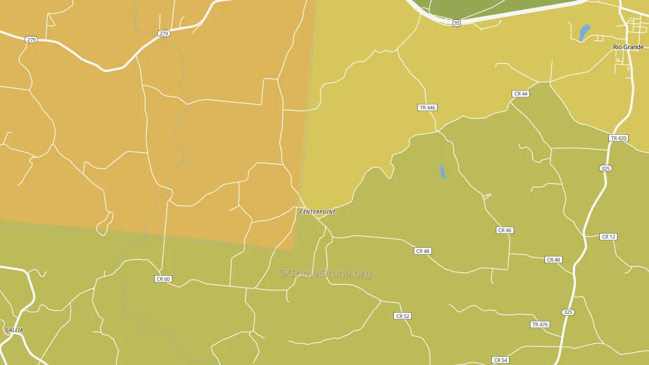 Centerpoint, OH Map of Vandalism Rates