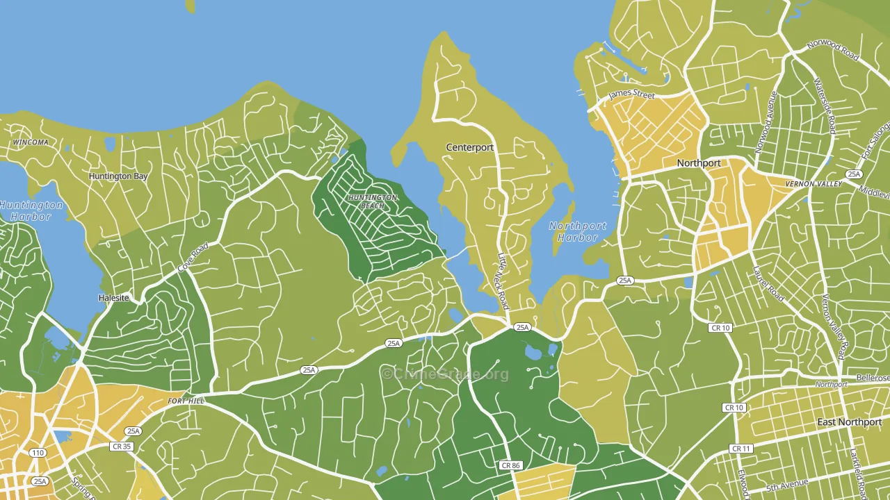 Centerport, NY Map of Vandalism Rates