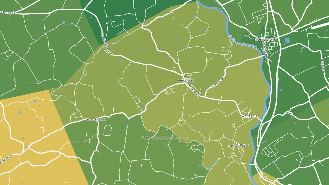 Centerport, PA Map of Vandalism Rates
