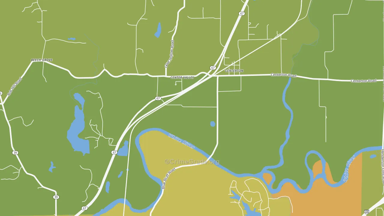 Centerton, IN Map of Vandalism Rates