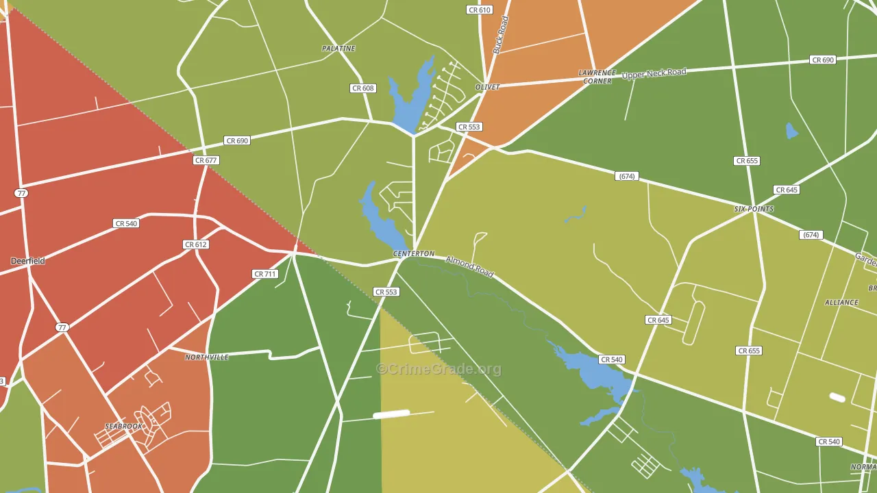 Centerton, NJ Map of Vandalism Rates