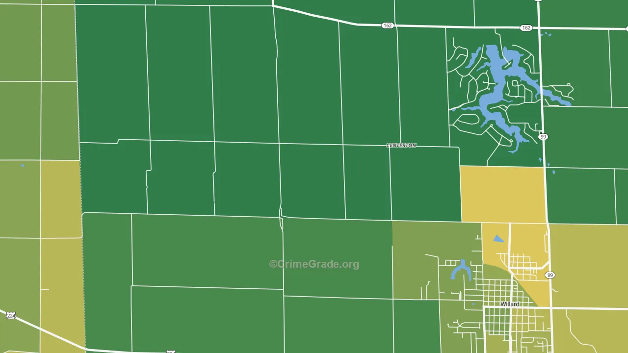 Centerton, OH Map of Vandalism Rates