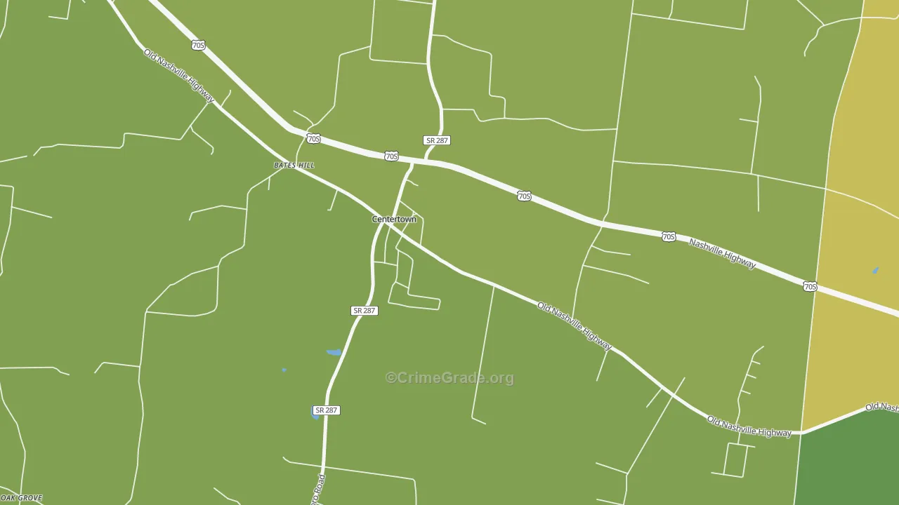 Centertown, TN Map of Vandalism Rates