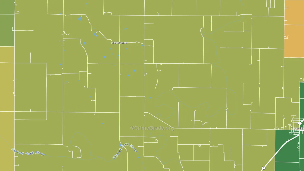 Centerville, IL Map of Vandalism Rates