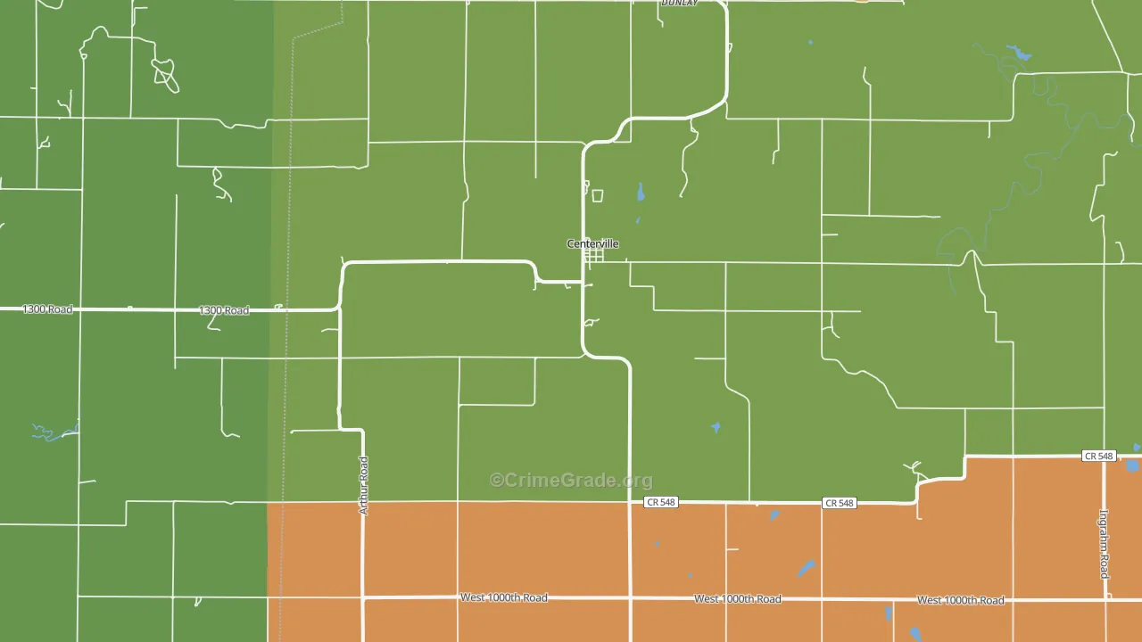 Centerville, KS Map of Vandalism Rates