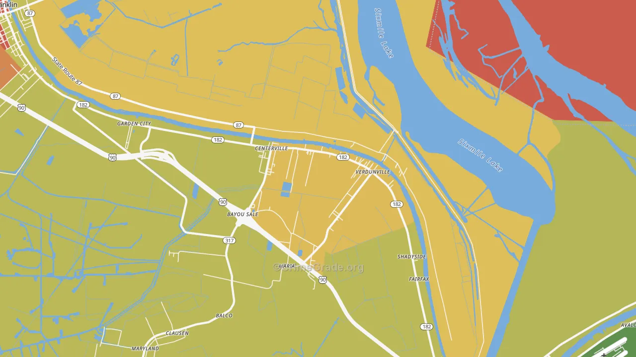 Centerville, LA Map of Vandalism Rates