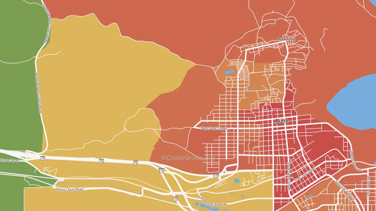 Centerville, MT Map of Vandalism Rates