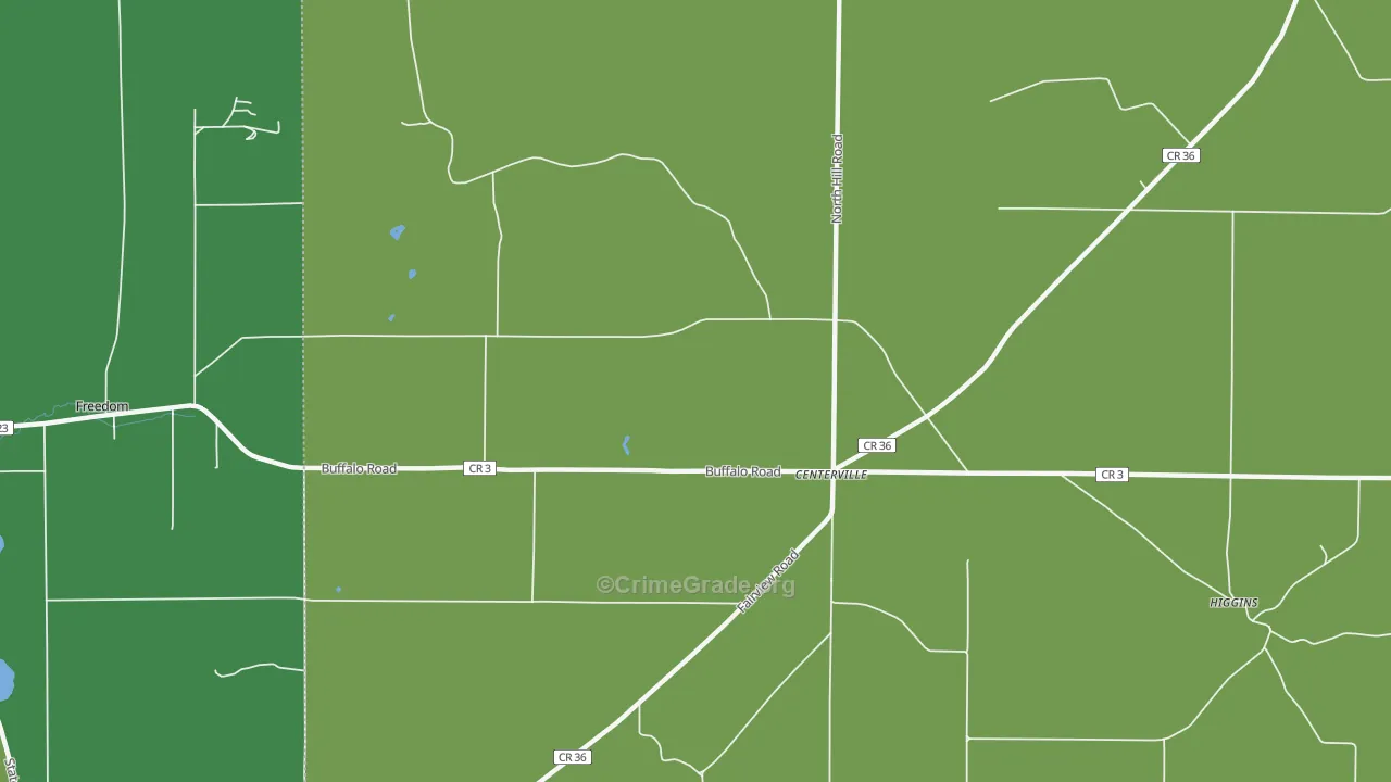 Centerville, NY Map of Vandalism Rates