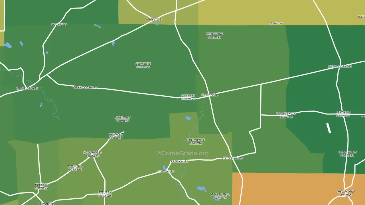 Centerville, PA Map of Vandalism Rates