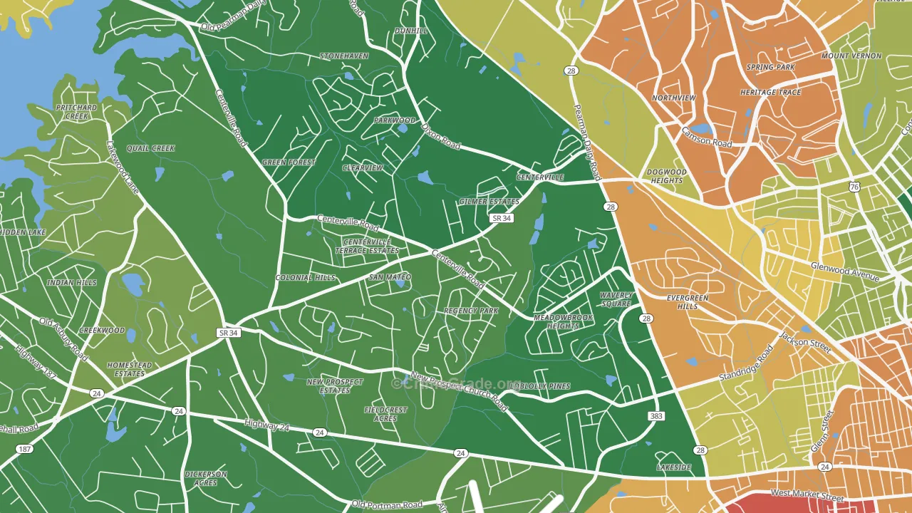 Centerville, SC Map of Vandalism Rates
