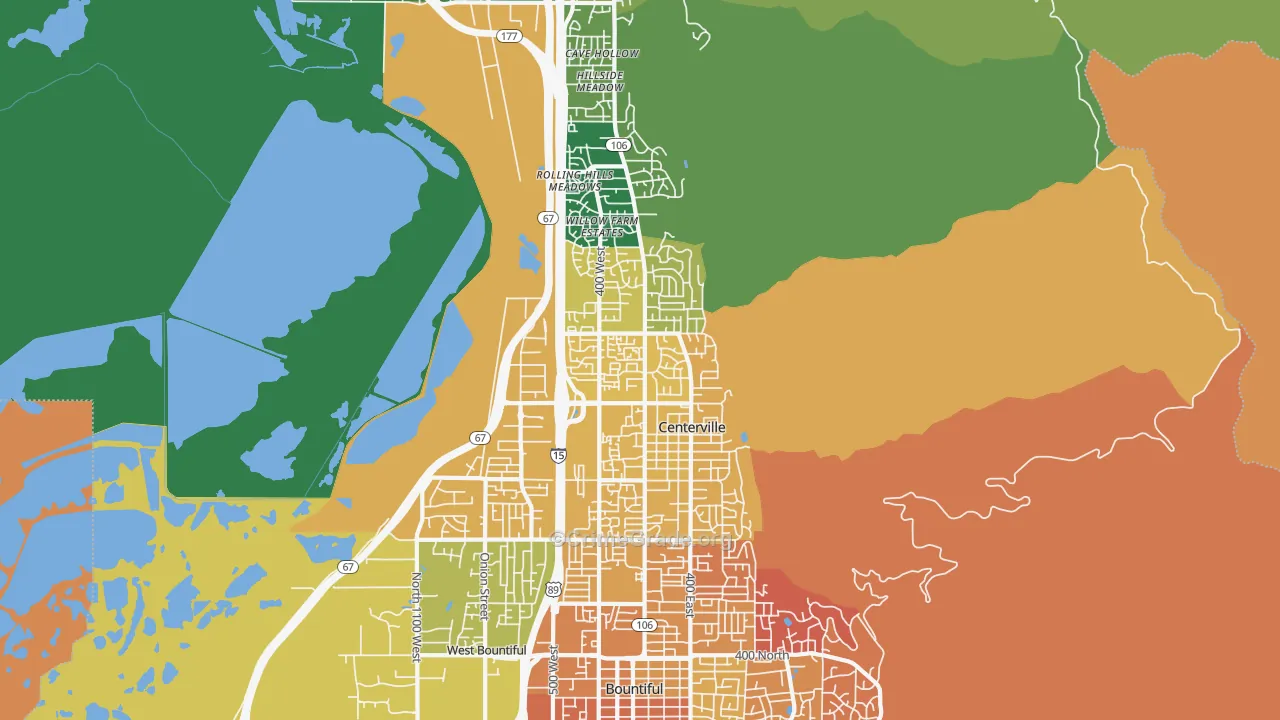 Centerville, UT Map of Vandalism Rates