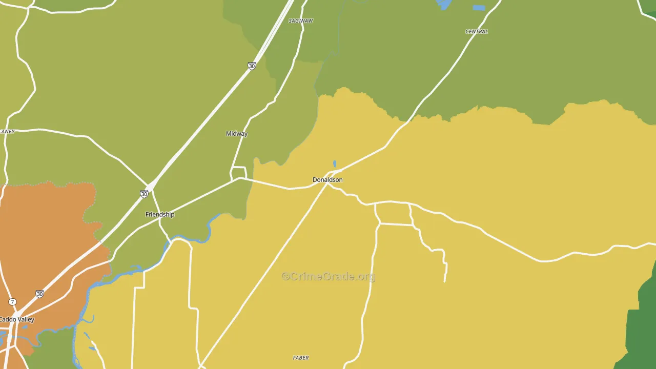 Central, AR Map of Vandalism Rates