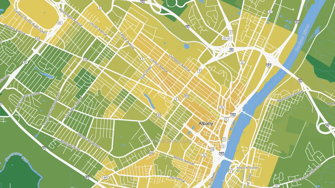 Central Ave, Albany, NY Map of Vandalism Rates